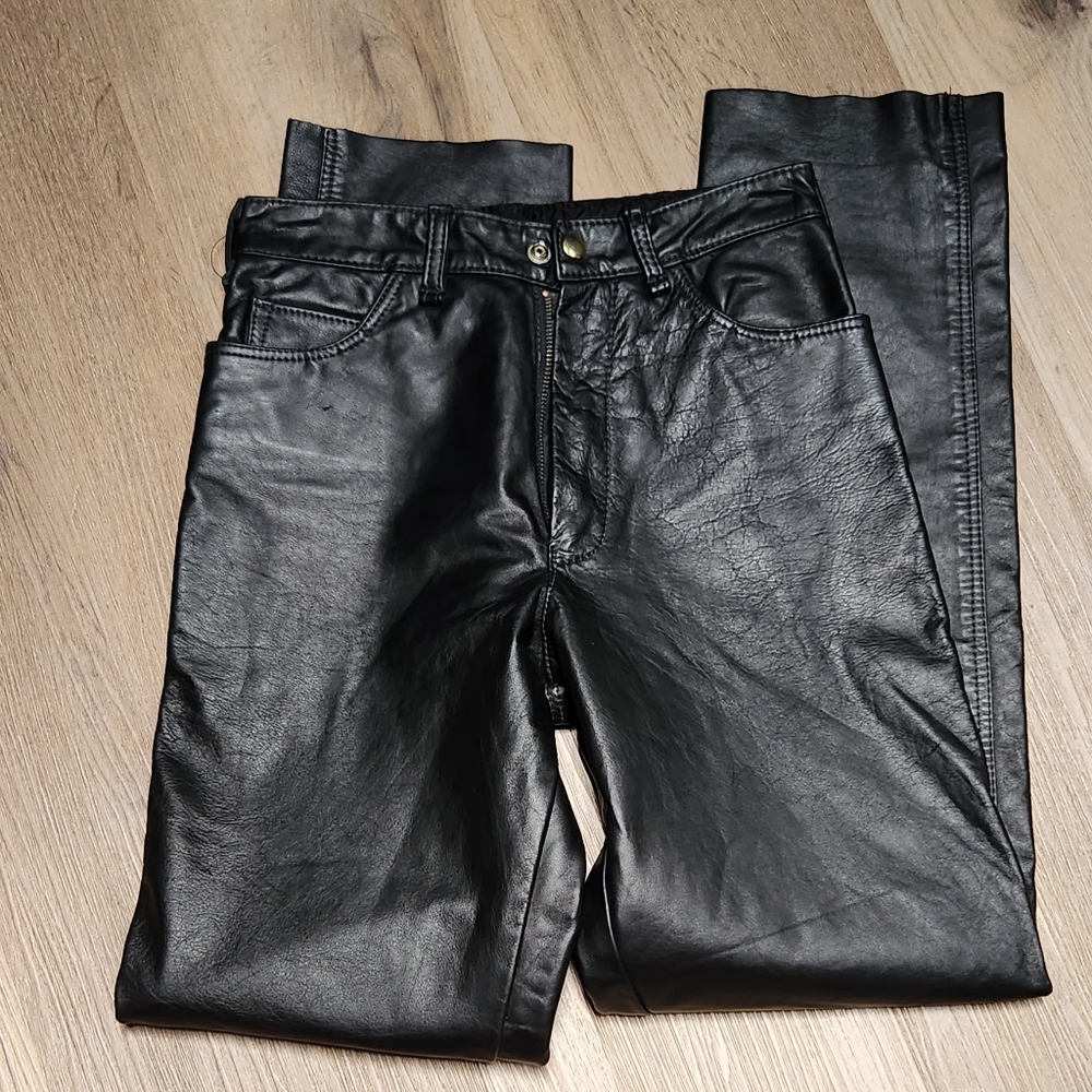 Vintage Handmade Real Leather Lined Women's Pants sz 8 BIN J